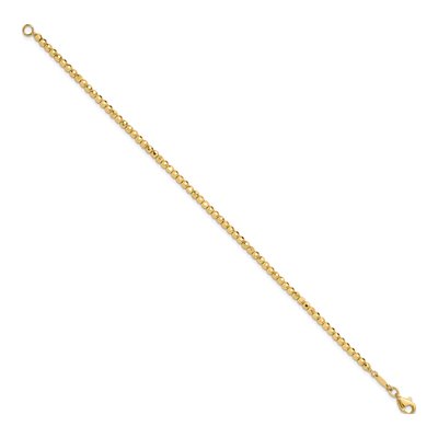 14K Yellow Gold Diamond-Cut Beaded Bracelet – view 3