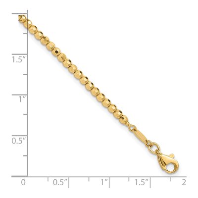 14K Yellow Gold Diamond-Cut Beaded Bracelet – view 6