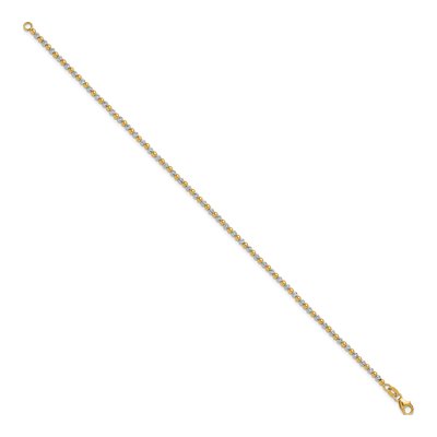 14K Two-Tone Gold Beaded Bracelet – view 3