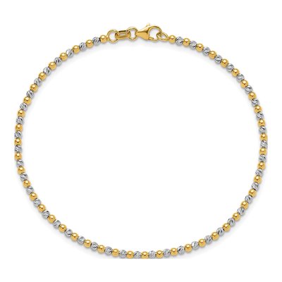 14K Two-Tone Gold Beaded Bracelet – view 5
