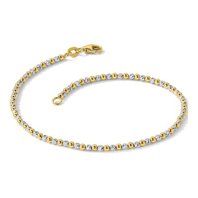 14K Two-Tone Gold Beaded Bracelet – view 8