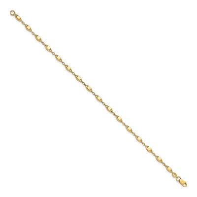 14K Yellow Gold Fancy Square Link Bracelet – view 3