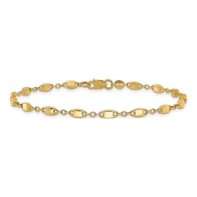 14K Yellow Gold Fancy Square Link Bracelet – view 4