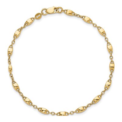 14K Yellow Gold Fancy Square Link Bracelet – view 5