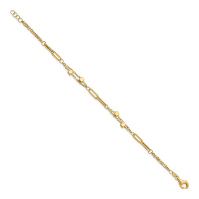 14K Yellow Gold Square Paperclip Bracelet – view 3