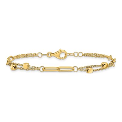 14K Yellow Gold Square Paperclip Bracelet – view 4
