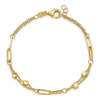 14K Yellow Gold Square Paperclip Bracelet – view 5
