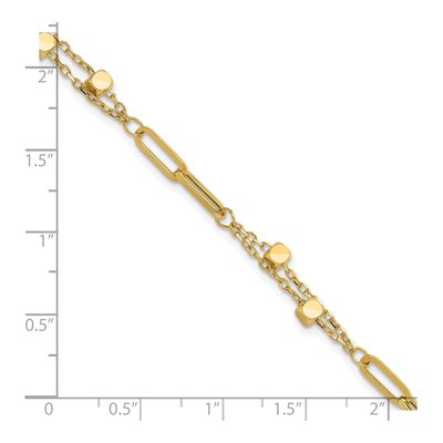 14K Yellow Gold Square Paperclip Bracelet – view 6