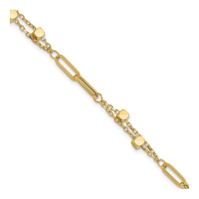 14K Yellow Gold Square Paperclip Bracelet