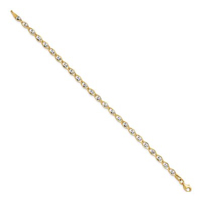 14K Two-Tone Gold Fancy Link Bracelet – view 3