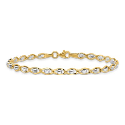 14K Two-Tone Gold Fancy Link Bracelet – view 4