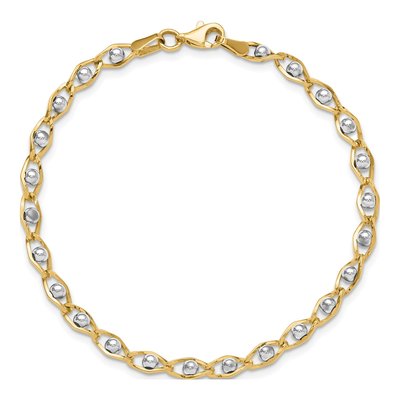 14K Two-Tone Gold Fancy Link Bracelet – view 5