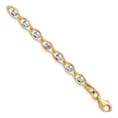 14K Two-Tone Gold Fancy Link Bracelet