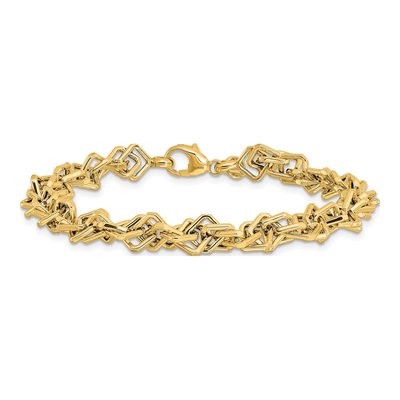 14K Yellow Gold Golden Treasures Fancy Link Bracelet – view 4