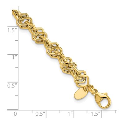 14K Yellow Gold Golden Treasures Fancy Link Bracelet – view 6
