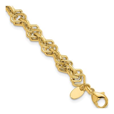 14K Yellow Gold Golden Treasures Fancy Link Bracelet