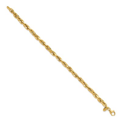 14K Yellow Gold Fancy Rope Link Bracelet – view 3
