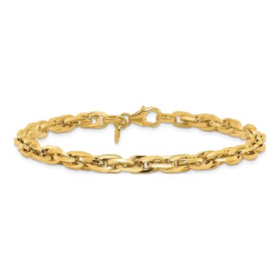 14K Yellow Gold Fancy Rope Link Bracelet – view 4