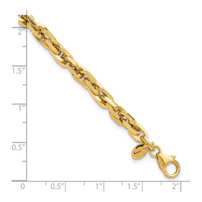 14K Yellow Gold Fancy Rope Link Bracelet – view 6