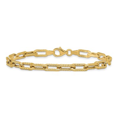 14K Yellow Gold Fancy Cable Link Bracelet – view 4