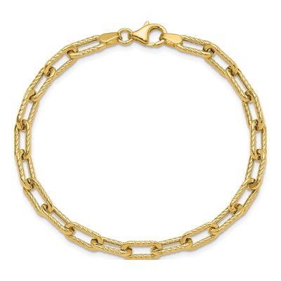 14K Yellow Gold Fancy Cable Link Bracelet – view 5
