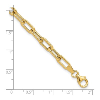 14K Yellow Gold Fancy Cable Link Bracelet – view 6