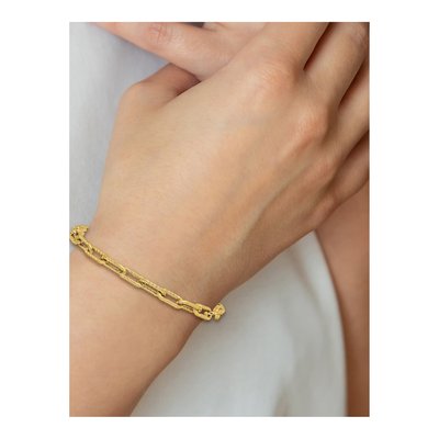 14K Yellow Gold Fancy Cable Link Bracelet – view 7
