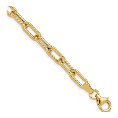14K Yellow Gold Fancy Cable Link Bracelet