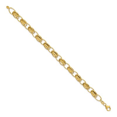 14K Yellow Gold 7.3mm Fancy Link Chain Bracelet – view 3
