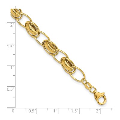 14K Yellow Gold 7.3mm Fancy Link Chain Bracelet – view 6