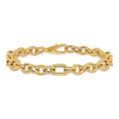 14K Yellow Gold Fancy Link Bracelet – view 4