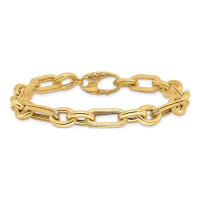 14K Yellow Gold Fancy Link Bracelet – view 4