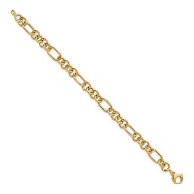 14K Yellow Gold 7.9mm Fancy Link Chain Bracelet – view 3