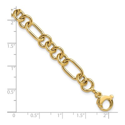 14K Yellow Gold 7.9mm Fancy Link Chain Bracelet – view 6