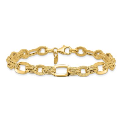 14K Yellow Gold 7.8mm Cable Chain Bracelet – view 4