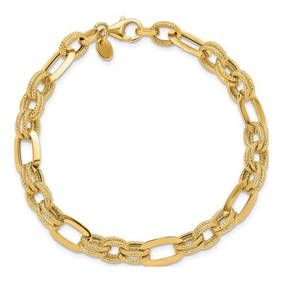 14K Yellow Gold 7.8mm Cable Chain Bracelet – view 5