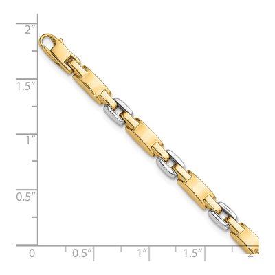 14K Two-Tone Gold 4.8mm Fancy Link Chain Bracelet – view 5