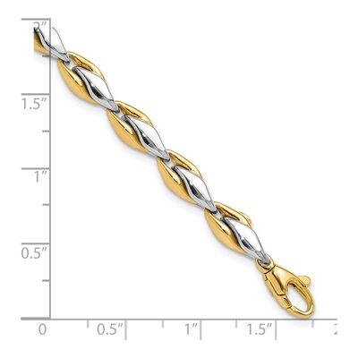 14K Two-Tone Gold 5.6mm Fancy Link Chain Bracelet – view 6