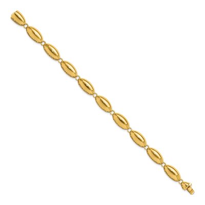 14K Yellow Gold 8.2mm Hollow Fancy Oval Link Chain Bracelet – view 3
