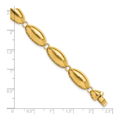 14K Yellow Gold 8.2mm Hollow Fancy Oval Link Chain Bracelet – view 6