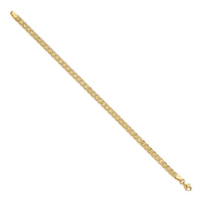14K Yellow Gold 3.9mm Diamond-Cut Fancy Link Chain Bracelet – view 3