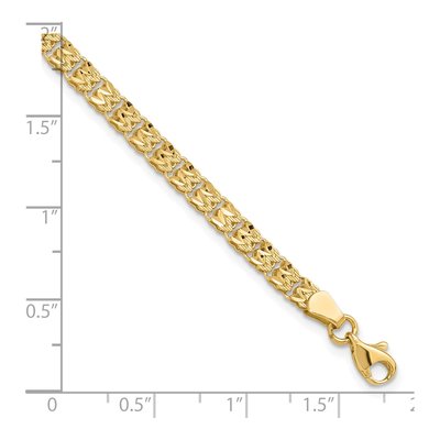 14K Yellow Gold 3.9mm Diamond-Cut Fancy Link Chain Bracelet – view 6