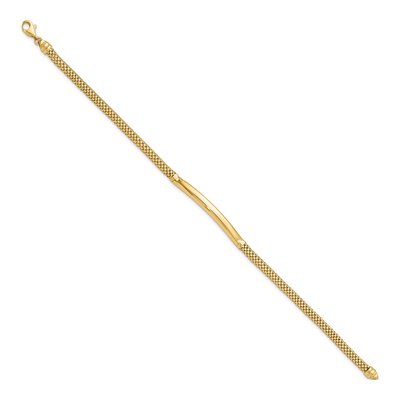 14K Yellow Gold 3.5mm Fancy Curved Bar Link Chain Bracelet – view 3