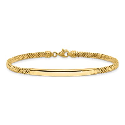 14K Yellow Gold 3.5mm Fancy Curved Bar Link Chain Bracelet – view 4