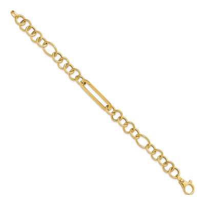 14K Yellow Gold 7.75mm Fancy Link Chain Bracelet – view 3