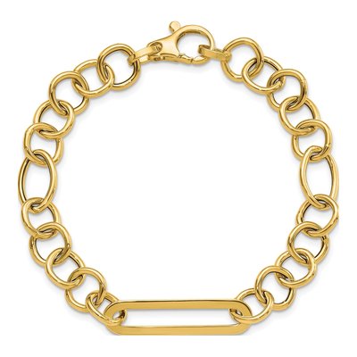 14K Yellow Gold 7.75mm Fancy Link Chain Bracelet – view 5