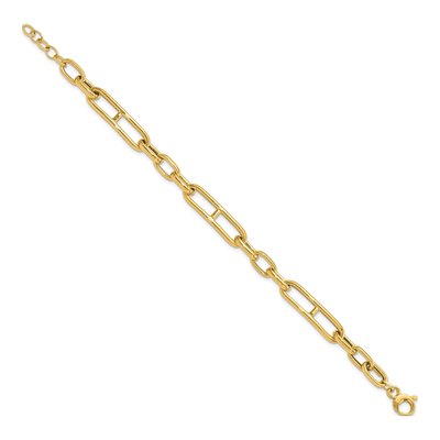 14K Yellow Gold 7.4mm Paperclip Chain Bracelet – view 3