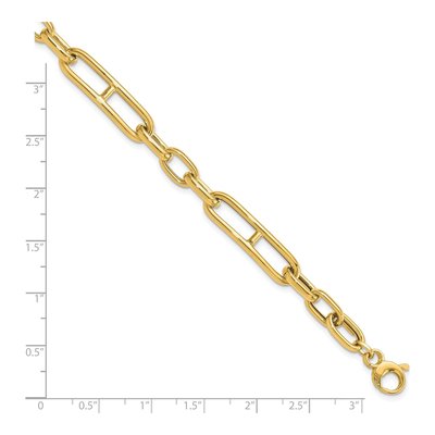 14K Yellow Gold 7.4mm Paperclip Chain Bracelet – view 6