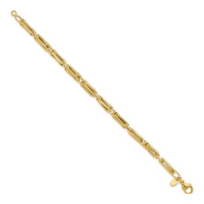 14K Yellow Gold 4.6mm Fancy Link Chain Bracelet – view 3