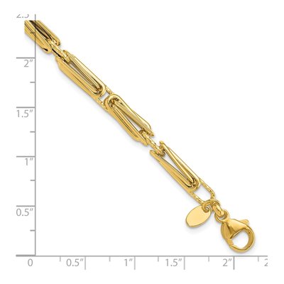 14K Yellow Gold 4.6mm Fancy Link Chain Bracelet – view 6